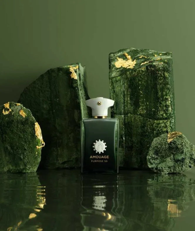 Amouage Purpose 50 Eau de Parfum, présentation standard du flacon.