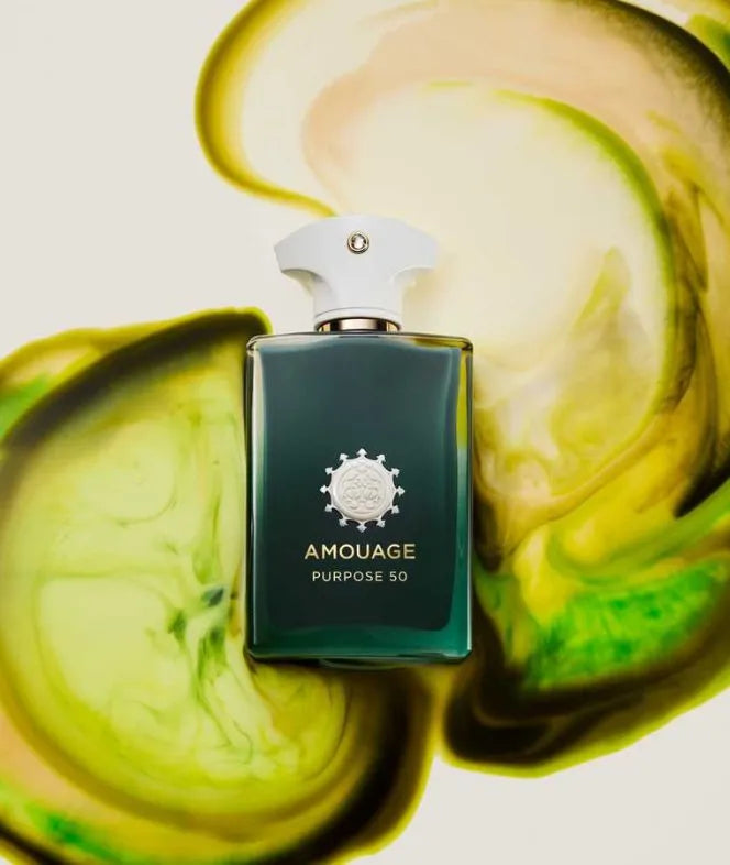 Amouage Purpose 50, second visuel de présentation du flacon.