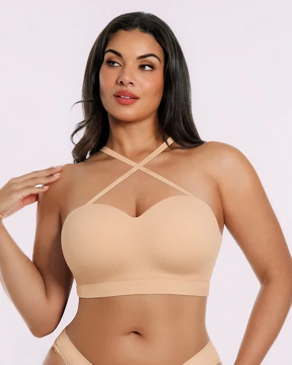 Soutien-gorge sans bretelles Defineline™, vue de dos, fermeture réglable.