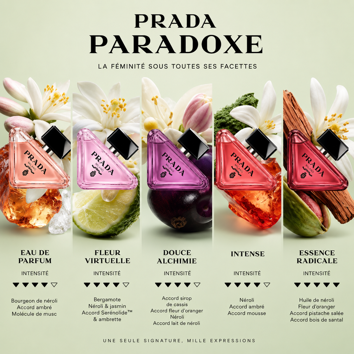 PRADA Paradoxe Eau de Parfum, mise en scène visuelle de la fragrance.