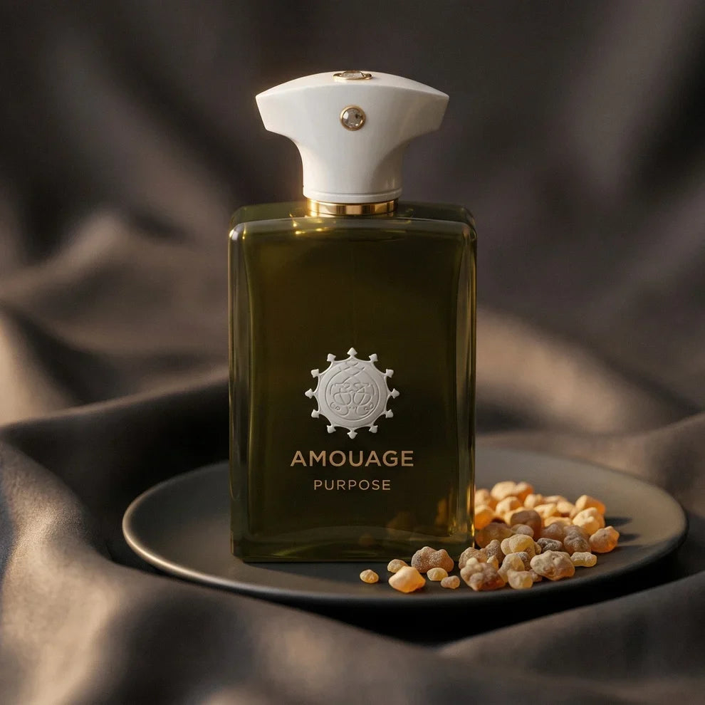 Flacon Amouage Purpose 50, troisième angle du produit.