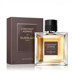 Flacon L'Instant de Guerlain pour Homme, eau de toilette 100ml, sur fond neutre.