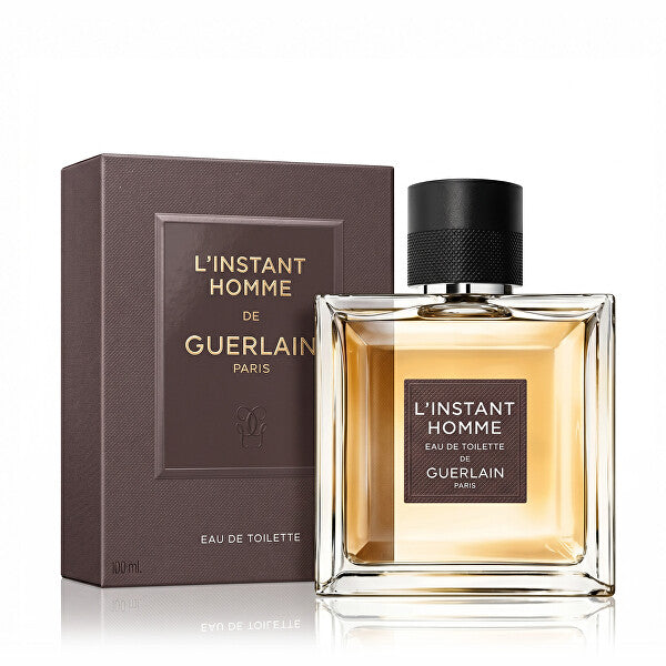 Flacon L'Instant de Guerlain pour Homme, eau de toilette 100ml, sur fond neutre.