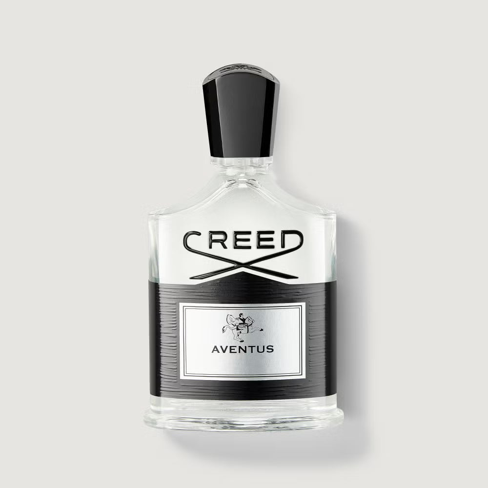 Flacon Creed Aventus, eau de parfum 100 ml, vue de face sur fond neutre.