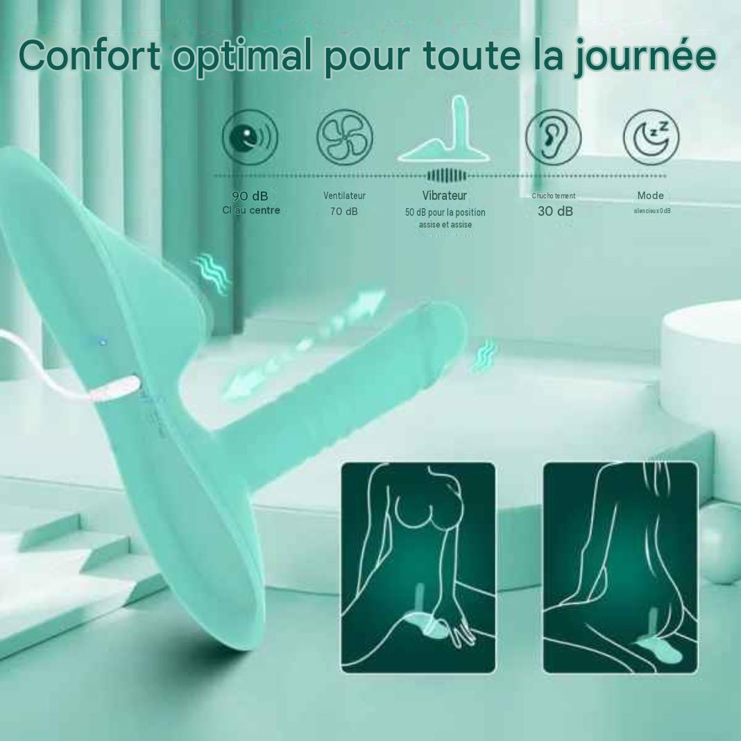 Accessoire intime 2-en-1 en silicone premium, vue sous un second angle.