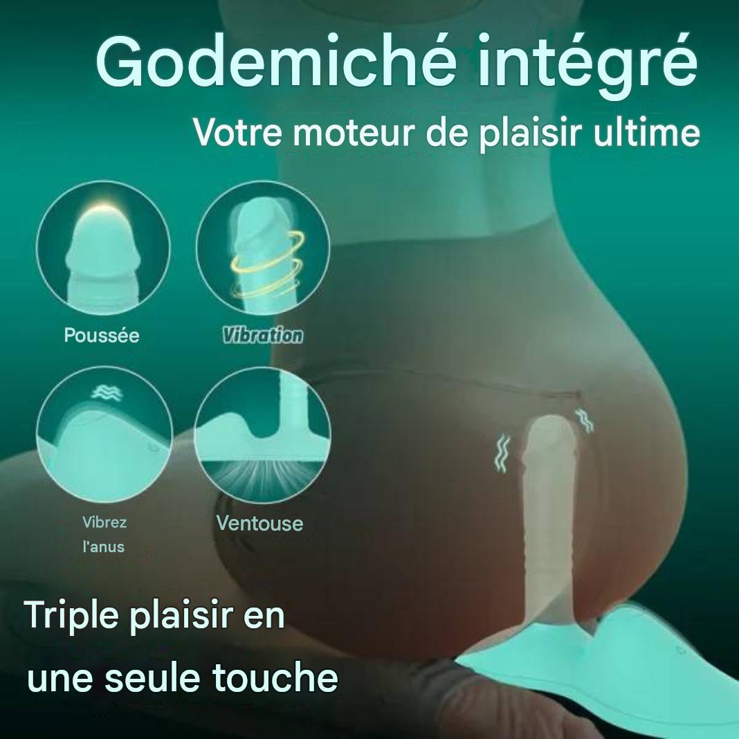 Accessoire intime 2-en-1 en silicone premium, détail de la texture du silicone.